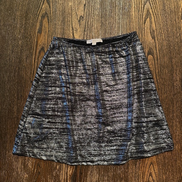 Aerie Metallic Silver and Black Mini Skirt - Picture 1 of 6
